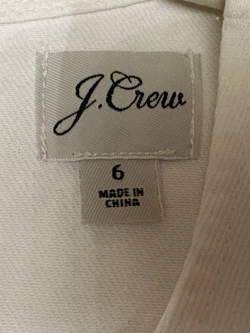 J.Crew White Denim Shift Dress Size 6 Preppy Coastal Quiet Luxury Mini Dress